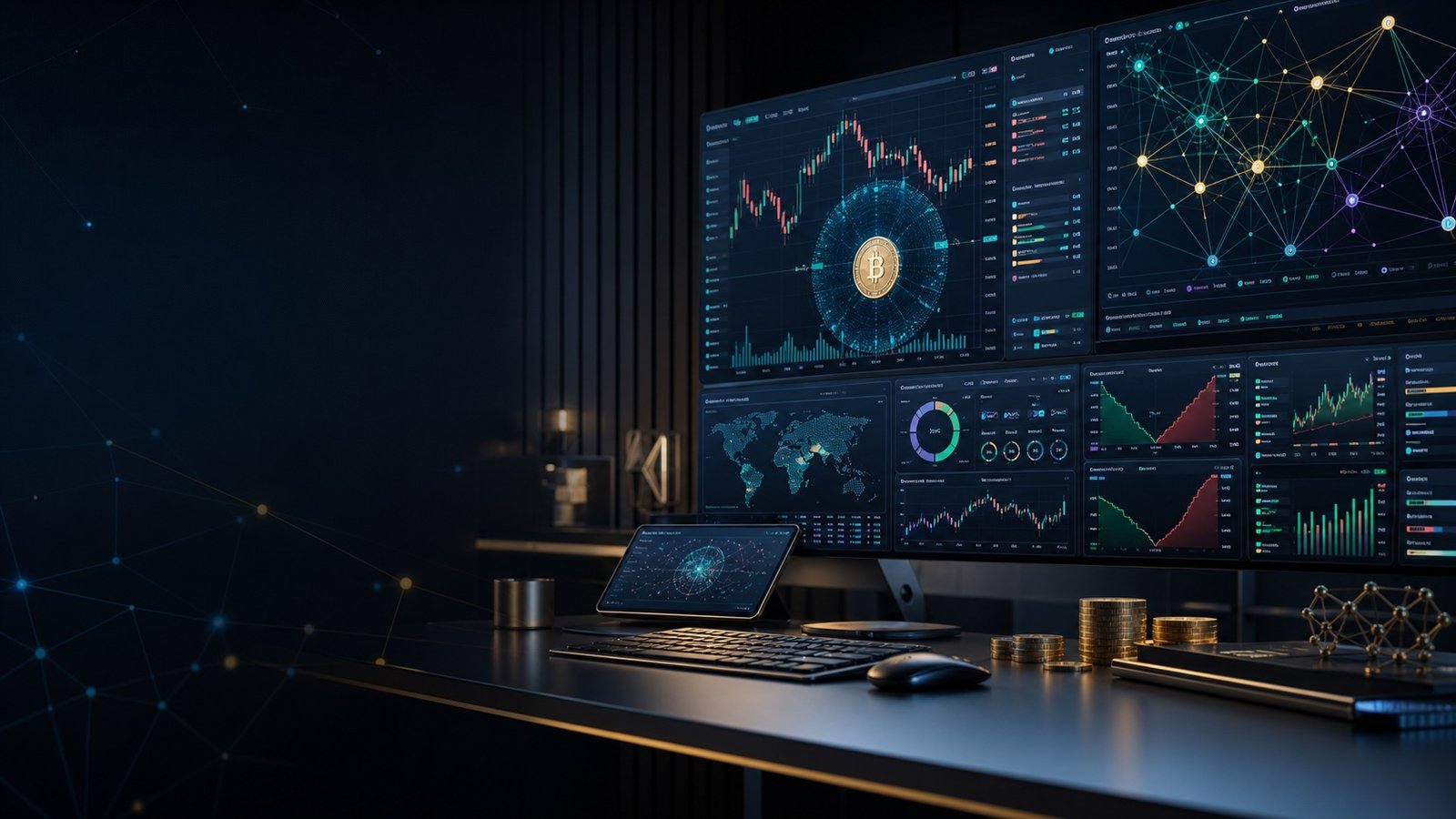 Crypto trading dashboard and blockchain analytics workspace